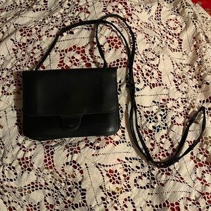 Tiny classy black leather wallet kind of purse